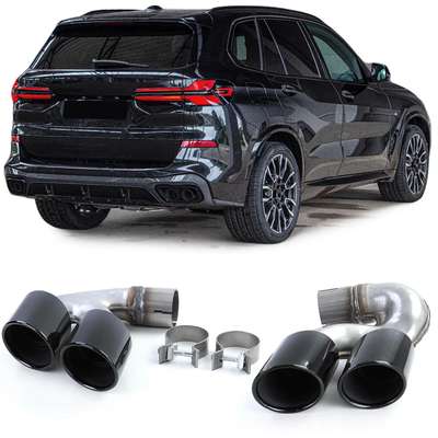 For BMW X5 G05 / X6 G06 / X7 G07 Dual Pipe Exhaust Tips Performance Black 40i