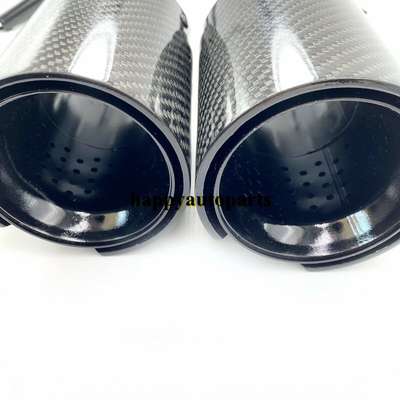 2PCS Glossy Black Carbon Fiber Exhaust Tip For M Performance BMW ID:70mm OD:93mm image 4
