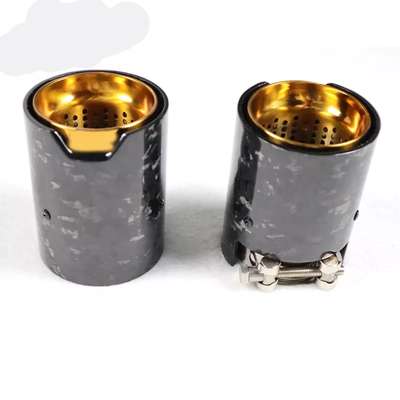 2pcs Glossy Forge Carbon Golden M Performance Exhaust tip for BMW M2 M3 M4 M5 M6