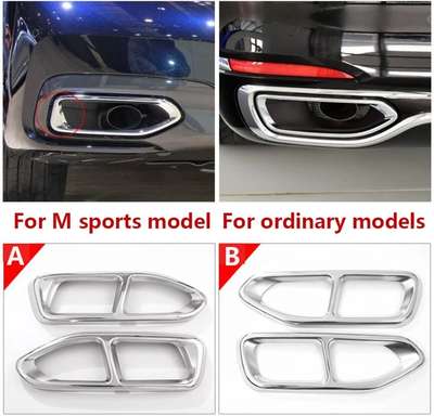 Chrome Steel Exhaust Muffler Tail Pipe Cover For BMW 7 Series G11 G12 2016-2018 image 2