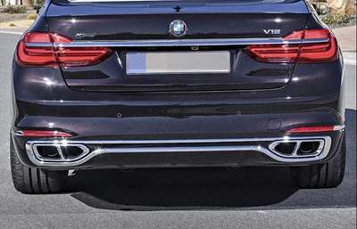Chrome Steel Exhaust Muffler Tail Pipe Cover For BMW 7 Series G11 G12 2016-2018 image 4