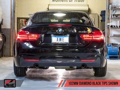 AWE Touring Edition Axle Back Exhaust Diamond Black Tips 102mm Fits BMW F3X 335i image 4