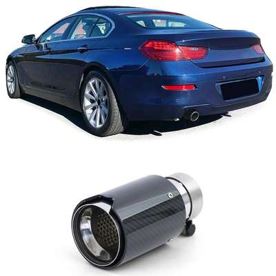 Carbon Black Performance Exhaust Muffler Tip 93mm x 181mm for BMW 6er F06 F12