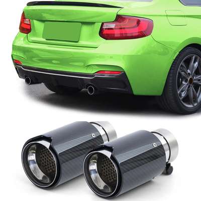 2x Carbon Black Performance Exhaust Muffler Tip 93mm x 181mm for BMW 2er F22 F23