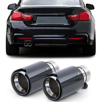 2x Carbon Black Performance Exhaust Muffler Tip 93mm x 181mm for BMW 3er 4er F30