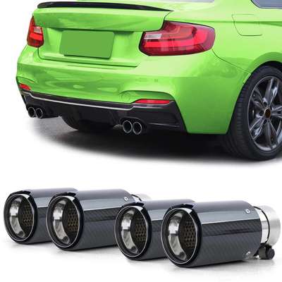 4x Carbon Black Performance Exhaust Muffler Tip 93mm x 181mm for BMW 2er F22 F23