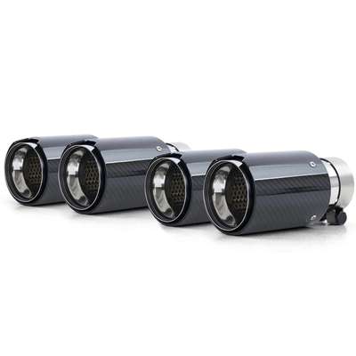 4x Carbon Black Performance Exhaust Muffler Tip 93mm x 181mm for BMW 3er E90 E91 image 3