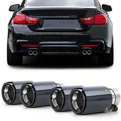 4x Carbon Black Performance Exhaust Muffler Tip 93mm x 181mm for BMW 3er 4er F30