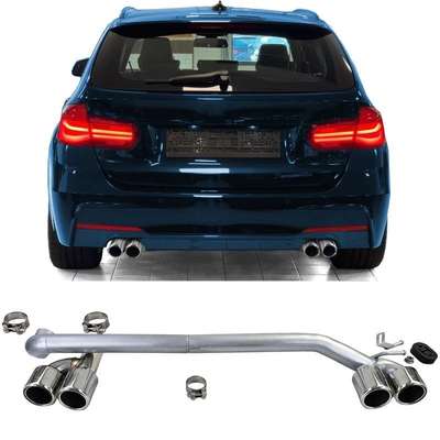 Exhaust tailpipe duplex 4 pipe look conversion fits BMW F30 F31 320 325 328 330