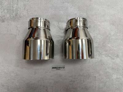 Stainless Steel Chrome Silver Exhaust Tips BMW M135i M140i M235i M240i 340i image 2