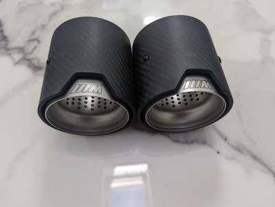 Carbon Fibre Exhaust Tips Matt BMW M135i M140i M235i M240i 340I image 2