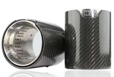 4PCS Carbon Fiber Exhaust Tip Pipe Fit for Bmw M5 F90 M Performance 2018+ image 2