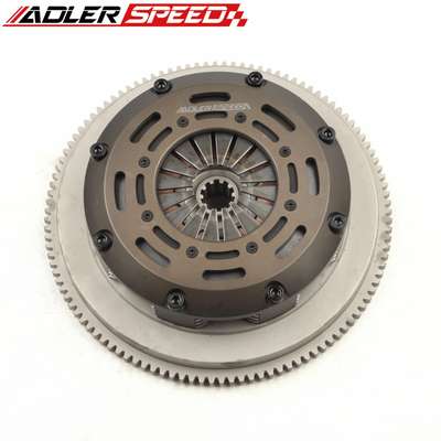 ADLERSPEED Clutch Part ADLERSPEED-RACING-CLUTCH-TRIPLE-DISK-FOR-BMW-323-325-328-E36-M50-M52-STANDARD-WT &ndash; Ceramic Disc style: Rigid floating center hub Disc size: 7.25" (185mm) Disc Spline: 1-1/8" x 10 Clutch Type: Push Style Release mechanis Clutch cover: Aircraft high quality alu Release bearing: Include Alignment tool: Not include Disc quantities: 3 Disc Diameter: Disc size：7.25" (185mm) OE/OEM Part Number: Does Not Apply Type: Clutch Kit Interchange Part Number: 03-011 KF649-01 03-030 K70206-01 K70238-01 195321 Other Part Number: 03-043 195321 04117 K70238-01 DMF050 Flywheel Weight: Standard Light weight Flywheel Design: One piece Standard light weight Billet Chromoly Reference OE/OEM Number: Does Not Apply UPC: Does not apply Country of Origin: China &ndash; Fits BMW 323 325 328 E36 M50 M52 STANDARD WT thumbnail 3