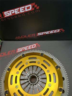 ADLERSPEED Flywheel ADLERSPEED-RACING-CLUTCH-TWIN-DISC-+-FLYWHEEL-FOR-BMW-M3-E46-6-SPEED-2001-2006 &ndash; Ceramic Disc style: Rigid hub Disc size: 7.25" (185mm) Disc Spline: 185x1-3/8" x 10 Clutch Type: Push Style Release mechanis Clutch cover: Aircraft high quality alu Release bearing: Include Alignment tool: Not include Disc quantities: 2 Disc Diameter: Disc size：7.25" (185mm) OE/OEM Part Number: Does Not Apply Type: Clutch Kit Application: For 2001-2006 BMW M3 E46 6-SPEED Reference OE/OEM Number: Does Not Apply UPC: Does not apply Country of Origin: China &ndash; Fits BMW M3 E46 6-SPEED 2001-2006 thumbnail 3