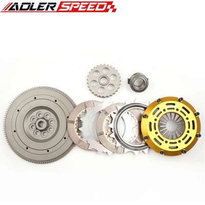 ADLERSPEED Clutch Disc ADLERSPEED-RACING-CLUTCH-TWIN-DISC-KIT-for-2004-05-BMW-325-330-530-X3-Z4-M54-6SP &ndash; Ceramic Disc style: Rigid hub Disc size: 7.25" (185mm) Disc Spline: 185 x 22T Clutch Type: Push Style Release mechanis Clutch cover: Aircraft high quality alu Release bearing: Include Alignment tool: Not include Flywheel weight: Standard light weight Disc quantities: 2 Disc Diameter: Disc size：7.25" (185mm) Type: Clutch Kit Number of Teeth: 22 Reference OE/OEM Number: Does not apply Flywheel Material: 4140 forged flywheel UPC: Does not apply Country of Origin: China &ndash; Fits 2004-05 BMW 325 330 530 X3 Z4 M54 6SP