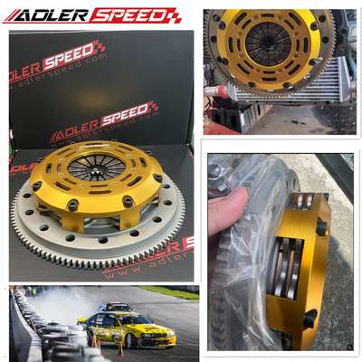 ADLERSPEED Clutch Disc ADLERSPEED-Racing-Twin-Disc-Clutch-Kit-Medium-For-01-03-BMW-E46-323-325-328-330 &ndash; Ceramic Disc style: Rigid hub Disc size: 7.25" (185mm) Disc Spline: 1-1/8" x 10 Clutch Type: Push Style Release mechanis Clutch cover: Aircraft high quality alu Release bearing: Include Alignment tool: Not include Disc quantities: 2 Disc Diameter: Disc size：7.25" (185mm) OE/OEM Part Number: Does Not Apply Type: Clutch Kit Interchange Part Number: 03-011 KF649-01 03-030 K70206-01 K70238-01 195321 Other Part Number: 03-043 195321 04117 K70238-01 DMF050 Application: FOR 2001-2003 BMW E46 323 325 328 330 Reference OE/OEM Number: Does Not Apply UPC: Does not apply Country of Origin: China &ndash; Fits 01-03 BMW E46 323 325 328 330 thumbnail 3