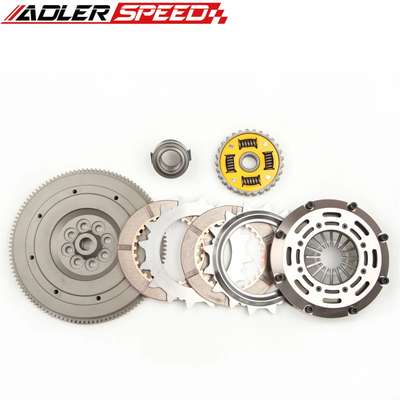 ADLERSPEED Clutch Disc ADLERSPEED-Sprung-Clutch-Twin-Disc-Kit-for-04-05-BMW-325-330-530-X3-Z4-M54-6SP &ndash; Ceramic Disc Style: Sprung floating center hub Disc Size: 7.25" (185mm) Disc Quantities: 2 Disc Spline: 185 x 22T Clutch Type: Push Style Release Mechanism Clutch Cover: Aircraft Aluminum Alloy Flywheel Design: One piece standard light weight Billet Chromoly Flywheel Weight: Standard light weight Release Bearing: Include Alignment Tool: Not include &ndash; Fits 04-05 BMW 325 330 530 X3 Z4 M54 6SP