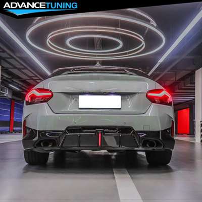 Fits 22-26 BMW 2-Series G42 M240i Square Exhaust Tail Pipe Tips Black Aluminum image 2