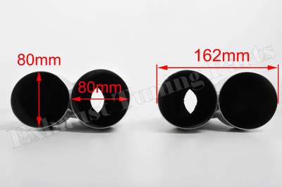 Exhaust quad tips dual tips set tailpipe trims round 2x80mm 3.15” BMW M Style image 4