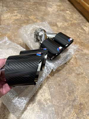 BMW Carbon Fiber Dual Exhaust Tips 3” Inlet To 4” Outlet, M Performance, 2 Pcs image 5