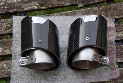 BMW - M-PERFORMANCE - CARBON & STAINLESS EXHAUST TRIMS - 5 SERIES - G30 G31 G32 image 2
