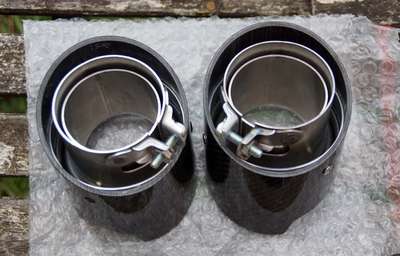 BMW - M-PERFORMANCE - CARBON & STAINLESS EXHAUST TRIMS - 5 SERIES - G30 G31 G32 image 5