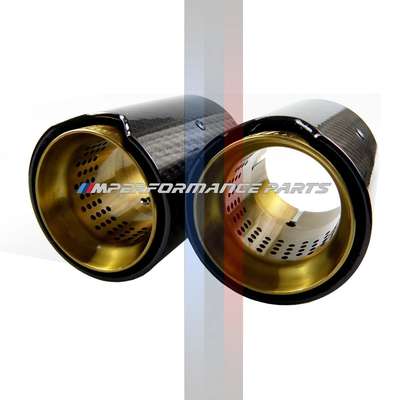 BMW M PERFORMANCE EXHAUST ONLY CARBON TIP M2/M3/M4 67MM 120MM 93MM GOLD image 2