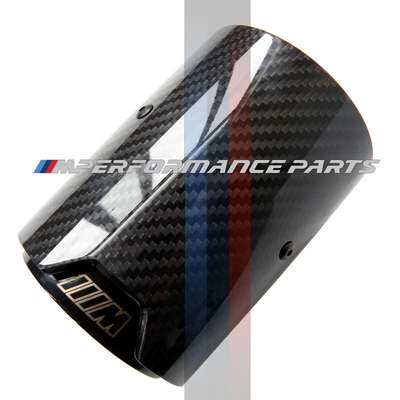 BMW M PERFORMANCE EXHAUSTS ONLY CARBON TIP M2/M3/M4 67MM 120MM 93MM BLACK image 3