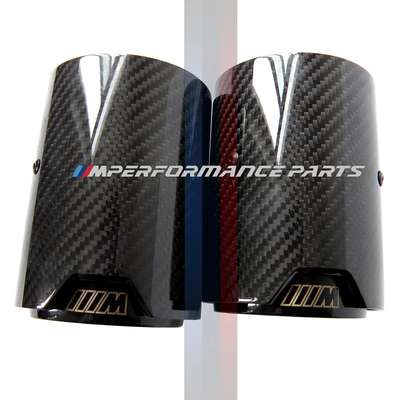 BMW M PERFORMANCE EXHAUSTS ONLY CARBON TIP M2/M3/M4 67MM 120MM 93MM BLACK image 5