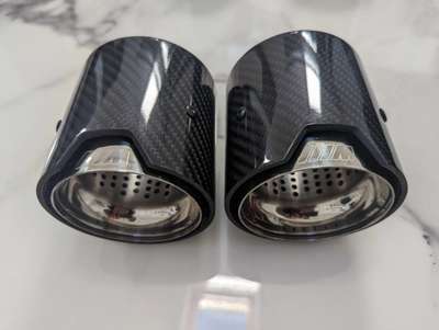 BMW M135i M140i M240i 340i 440i Carbon Fibre Silver Exhaust Tips B58 N55