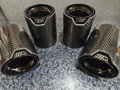 Bmw M Performance Carbon Fibre Exhaust Tip M2 M3 M4 M5 M6 F80 F82 Black 4 Tips
