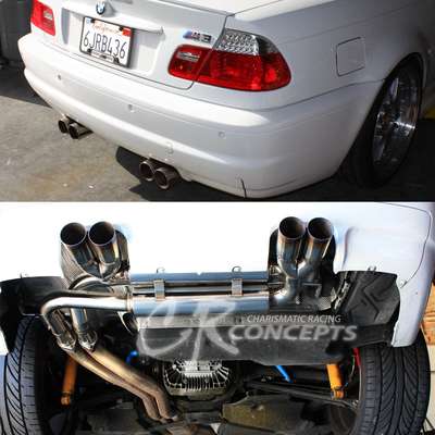 2.75" QUAD MUFFLER TIP AXLE CATBACK EXHAUST SYSTEM FOR 99-06 BMW E45 M3 3-SERIES image 2