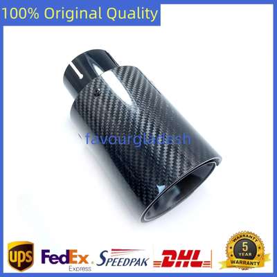 1PCS 2.5''Inlet Glossy Black Carbon Fiber Exhaust Tip For M Performance BMW Pipe image 2