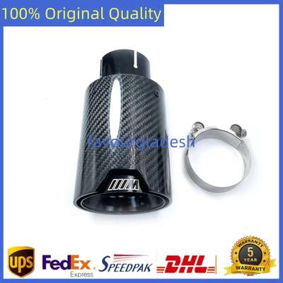 1PCS 2.5''Inlet Glossy Black Carbon Fiber Exhaust Tip For M Performance BMW Pipe