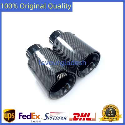 2PCS 2.5''Inlet Glossy Black Carbon Fiber Exhaust Tip For M Performance BMW Pipe image 5