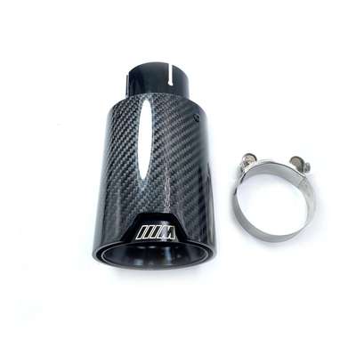 For M Performance BMW Universal Pipes 2PCS Glossy Black Carbon Fiber Exhaust Tip image 5