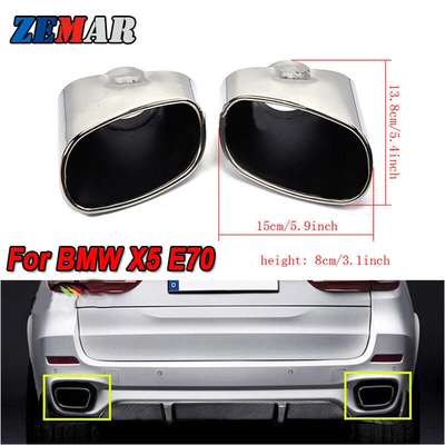 Car Exhaust Tips For BMW X5 E70 08-13 Stainless Steel Rear Muffler Tail Pipe H