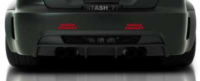 2 - DANGER EXHAUST Racing Decal sticker logo BMW M3 M5 M6 - RED image 2