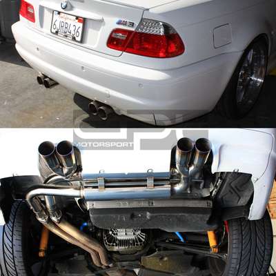 Fit 01-06 BMW E46 M3 DUAL CATBACK AXLE STAINLESS 2.5" EXHAUST MUFFLER 2.75" TIP image 2