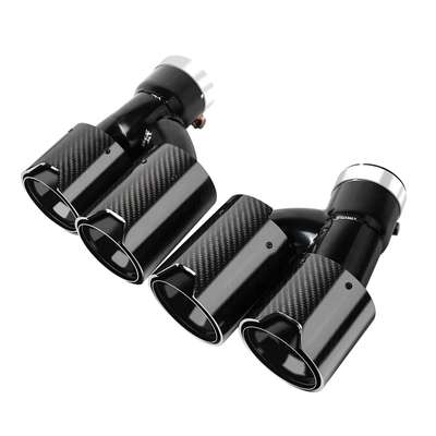 Dual Black Carbon Fibre Exhaust Tips BMW G30 G38 F90 5 Series 525i 528i 530i