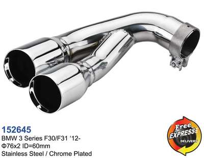 Exhaust Tailpipes 76mm for BMW 3 Series F30 F31 '12 - “M Performance” Look