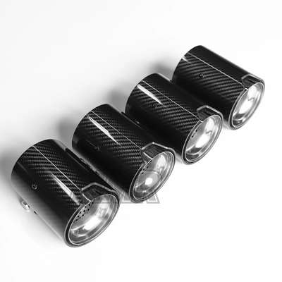 FOR 2015-2019 BMW F80 M3 F82 M4 CARBON FIBER STAINLESS EXHAUST TIP FINISHERS X 4 image 3