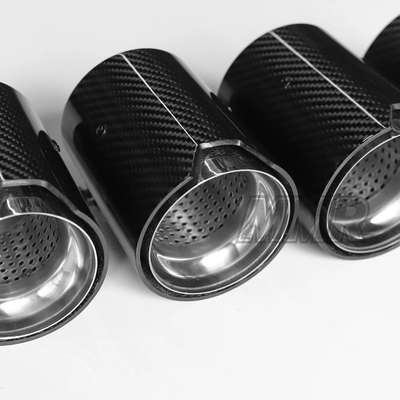 FOR 2015-2019 BMW F80 M3 F82 M4 CARBON FIBER STAINLESS EXHAUST TIP FINISHERS X 4 image 4