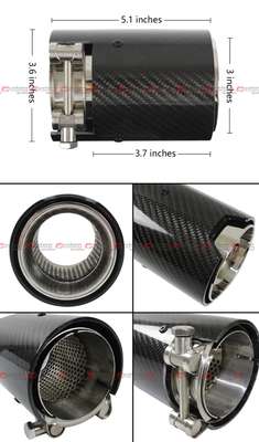 FOR 2015-2019 BMW M2 M3 M4 CARBON FIBER STAINLESS EXHAUST TIP PIPE FINISHERS X 4 image 3