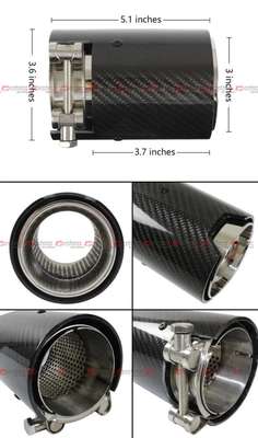 FOR 2015-2019 BMW M2 M3 M4 CARBON FIBER STAINLESS EXHAUST TIP PIPE FINISHERS X 4 image 2