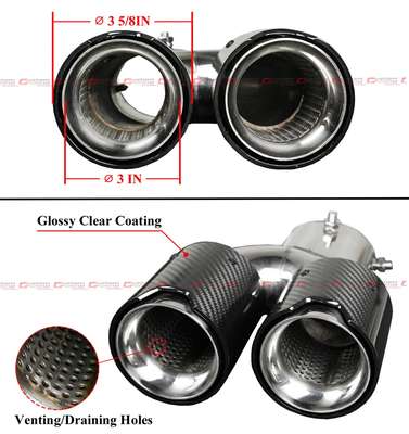 FOR 2019-2026 BMW G20 M340i 330i CARBON FIBER STAINLESS QUAD EXHAUST MUFFLER TIP image 5