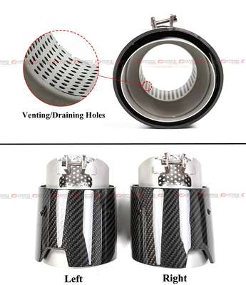 FOR 21-26 BMW G80 G82 M3 M4 CARBON FIBER MATT STAINLESS EXHAUST TIP FINISHER X 4 image 4