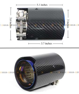 FOR BMW M2 M3 M4 CARBON FIBER STAINLESS BLUE BURNT TIP EXHAUST PIPE FINISHER 4PC image 3