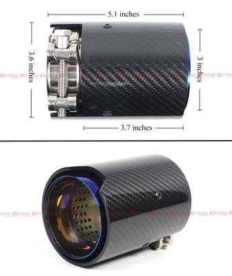FOR BMW M2 M3 M4 CARBON FIBER STAINLESS BLUE BURNT TIP EXHAUST PIPE FINISHER 4PC image 3