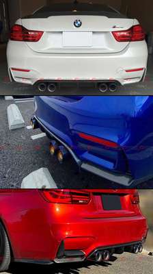 FOR BMW M2 M3 M4 CARBON FIBER STAINLESS BLUE BURNT TIP EXHAUST PIPE FINISHER 4PC image 5
